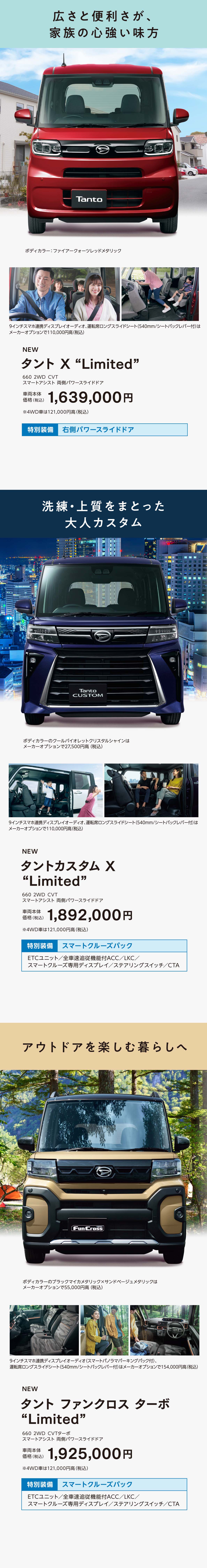 タント、タントカスタム、タントファンクロス